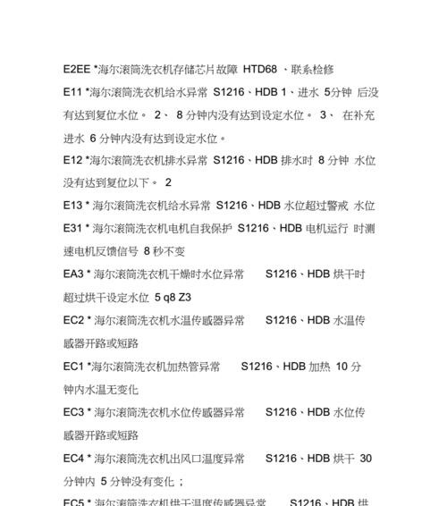 海尔变频空调故障代码解析（全面了解海尔变频空调常见故障代码及解决方法）