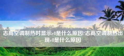 志高空调E8故障代码及解决办法（了解E8故障代码）