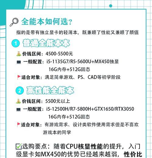 大一新生如何选择合适的笔记本电脑配置？