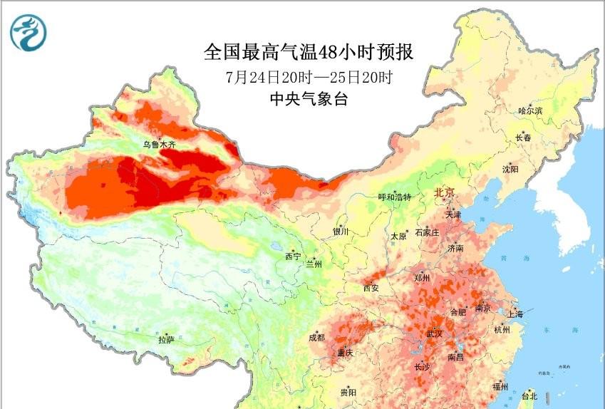 本轮强降雨中心已定，明日7月25号天气预报，暴雨大暴雨分布如下