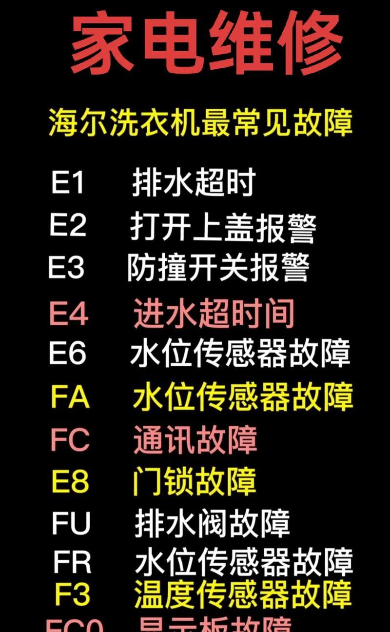 小天鹅洗衣机清洗故障代码解析（小天鹅洗衣机常见故障代码及解决方法）