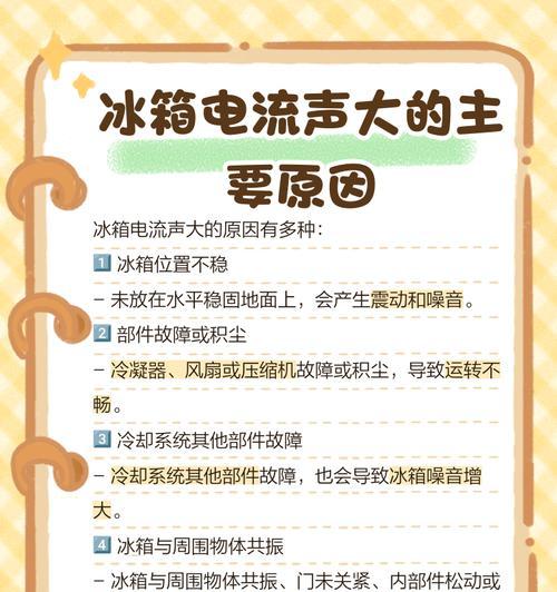 冰箱噪音大的原因及解决方法（探究冰箱噪音大的原因）