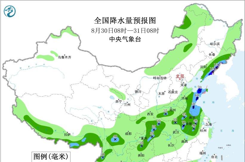 新一轮强降雨中心北抬！8月31日天气预报，大雨暴雨分布如下