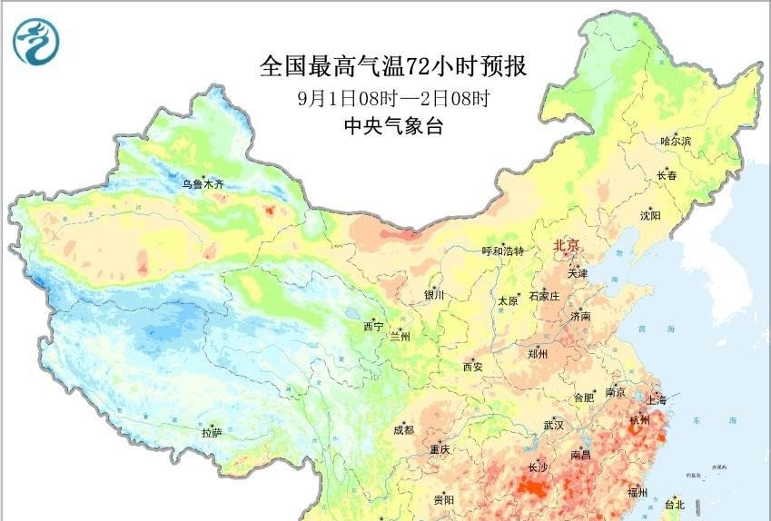 上海！本轮高温中心已确定，明天9月1号天气预报，高温分布如下