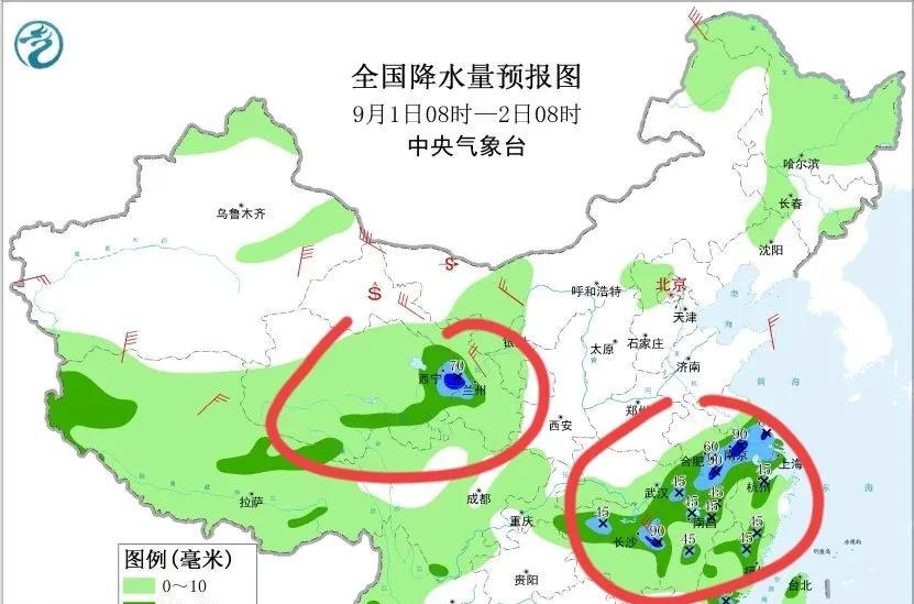 9月1-4日降雨地图出炉！多省遇中到大雨，新疆山口阵风可达9-11级