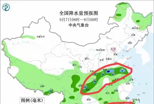 新台风已生成，新一轮强降雨凶猛来袭，明天8号大雨暴雨分布如下