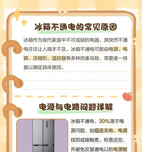 冰箱不通电的原因及排查方案(如何快速排查冰箱不通电的故障) 冰箱不通电的原因及排查方案(如何快速排查冰箱不通电的故障)